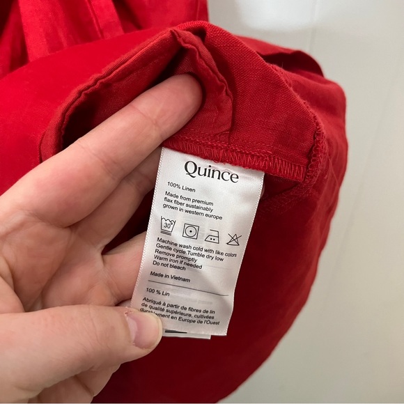 Quince 100% European Linen Sleeveless Swing Dress in Chile Red Popover Size M - Picture 7 of 8
